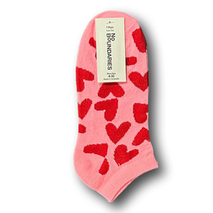 3/$15 Red Hearts Funny Novelty Ankle Socks - NWT